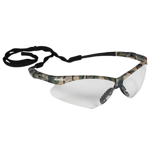 KleenGuard V30 Nemesis Lightweight Safety Glasses With Neck Cord, Anti-Fog, Wrap Around Frame, Nylon Frame, Polycarbonate Lens, ANSI Z87.1-2010, CSA Certified