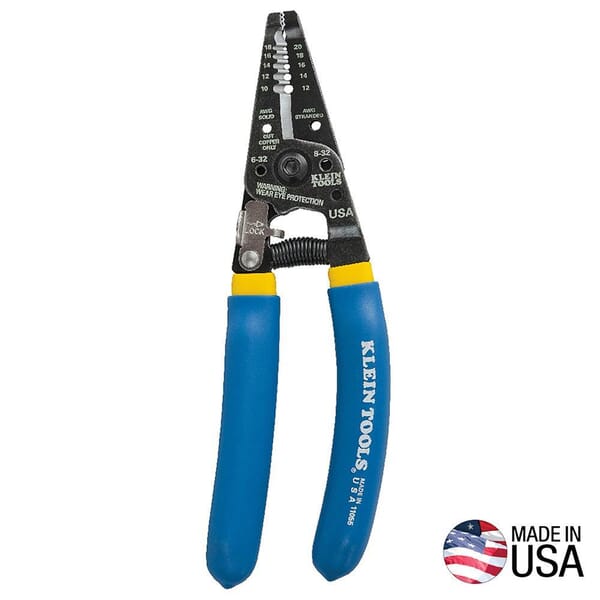 Klein Klein-Kurve 11055 Insulated Wire Stripper/Cutter, 18 to 10 AWG Solid, 20 to 12 AWG Stranded Cable/Wire, #6-32 Screw Shearing