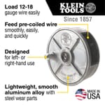 Klein 27400 Lightweight Tie-Wire Reel, 2-25/32 in W