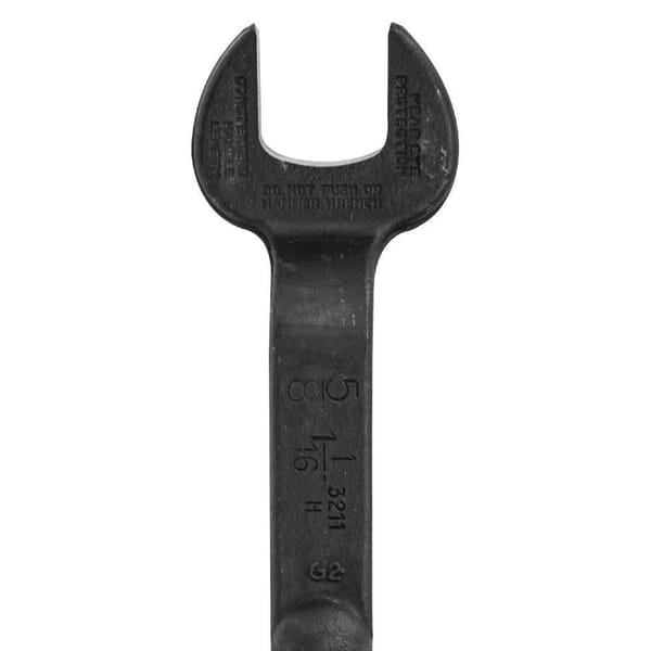 Klein 3211 Erection Open End Wrench, 1-1/16 in Wrench, 60 deg Offset, 14-3/4 in L, Forged Alloy Steel, Industrial Black