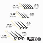 Klein 3221 Erection Open End Wrench, 1 in Wrench, 60 deg Offset, 14-3/4 in L, Forged Alloy Steel, Industrial Black
