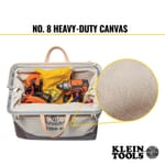 Klein 5102-16 Heavy Duty Traditional Tool Bag, #8 Canvas, Maroon/Tan