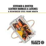 Klein 5102-16 Heavy Duty Traditional Tool Bag, #8 Canvas, Maroon/Tan