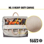 Klein 5102-18 Heavy Duty Tool Bag, #8 Canvas, Beige