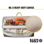 Klein 5102-24 Heavy Duty Traditional Tool Bag, Canvas, Maroon/Tan