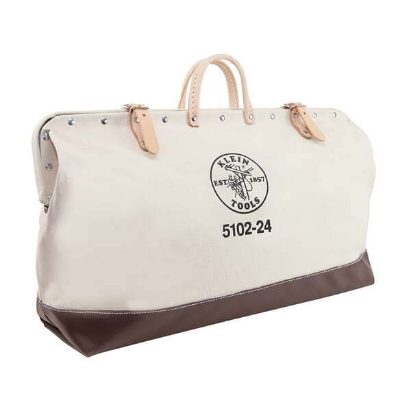 Klein 5102-24 Heavy Duty Traditional Tool Bag, Canvas, Maroon/Tan