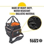 Klein Tradesman Pro 5541610-14 Tote, 1680D Ballistic Weave, Black/Orange