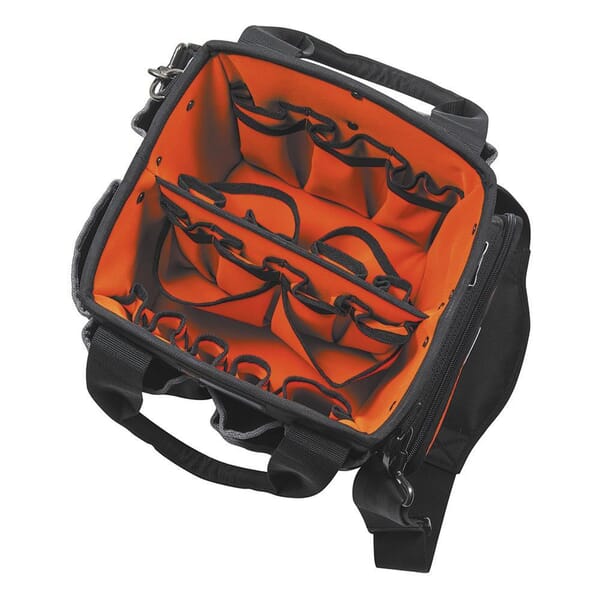 Klein Tradesman Pro 5541610-14 Tote, 1680D Ballistic Weave, Black/Orange