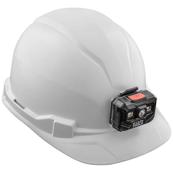Klein 60107RL Non-Vented Type 1 Hard Hat, 6-1/2 Fits Mini Hat, 8 Fits Max Hat, ABS/Polycarbonate, 4-Point Suspension, ANSI Electrical Class Rating: Class E, ANSI Impact Rating: ANSI Z89.1-2014, Ratchet Knob Adjustment