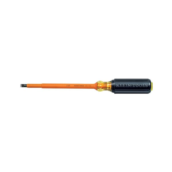 Klein 602-7-INS Screwdriver, 5/16 in Cabinet Point, Steel Shank, 12-3/8 in OAL, Plastic Handle, Black Oxide, ASTM F1505
