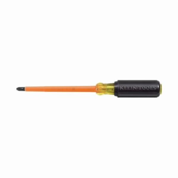 Klein 603-6-INS Screwdriver, #3 Phillips Point, Steel Shank, 11 in OAL, High Dielectric Plastic Handle, Black Oxide, ASTM F1505