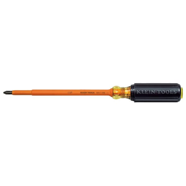 Klein 6037INS Screwdriver, #2 Profilated Phillips Point, 11.313 in OAL, Plastic Handle, Black Oxide, ASTM F1505