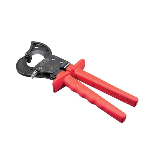 Klein 63060 Ratcheting Cable Cutter, 400 kcmil, 600 kcmil, 1-1/8 in Cable/Wire, 10-1/4 in OAL, Hardened Steel Jaw