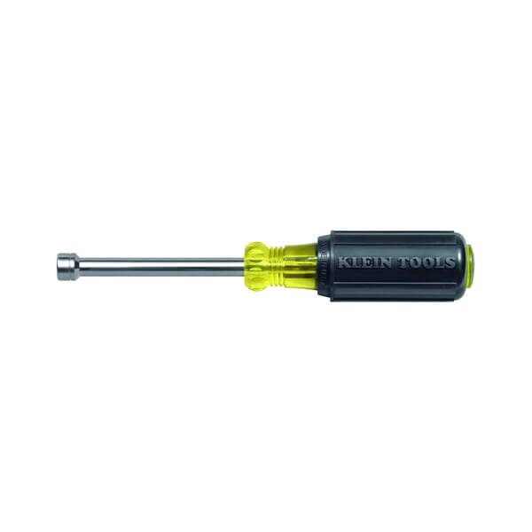 Klein Cushion-Grip 630-7MM Nutdriver, 7 mm, Hollow Shank, Orange Cushion Grip Handle, ANSI/ASME Specified, Polished Chrome