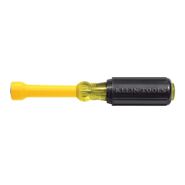 Klein Cushion-Grip 640-5/16 Nutdriver, 5/16 in, Hollow Shank, Cushion Grip Handle, ANSI/ASME Specified, Polished Chrome