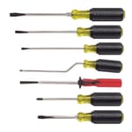 Klein Cushion-Grip 85077 Screwdriver Set, 7 Pieces, ASME Specified, Steel/Acetate, Polished Chrome