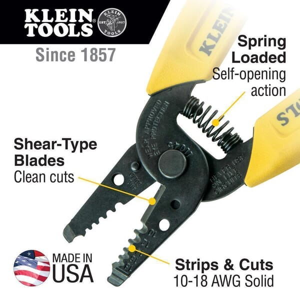 Klein 11045 Insulated Wire Stripper/Cutter, 18 to 10 AWG Cable/Wire