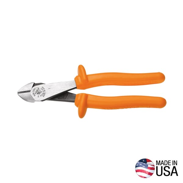 Klein D2000-48-INS 2000 Angled Head Heavy Duty Hot-Riveted Cutting Plier, 0.813 in L x 1.188 in W x 0.813 in THK Jaw Steel Jaw, 8-1/4 in OAL