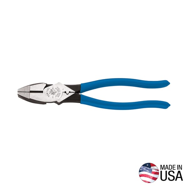 Klein D2000-9NECR 2000 Heavy Duty New England Nose Cutting Plier With Crimping, 1.594 in L x 1.25 in W x 0.625 in THK Jaw Steel Jaw, Crosshatch Knurled Jaw Surface, 9.34 in OAL