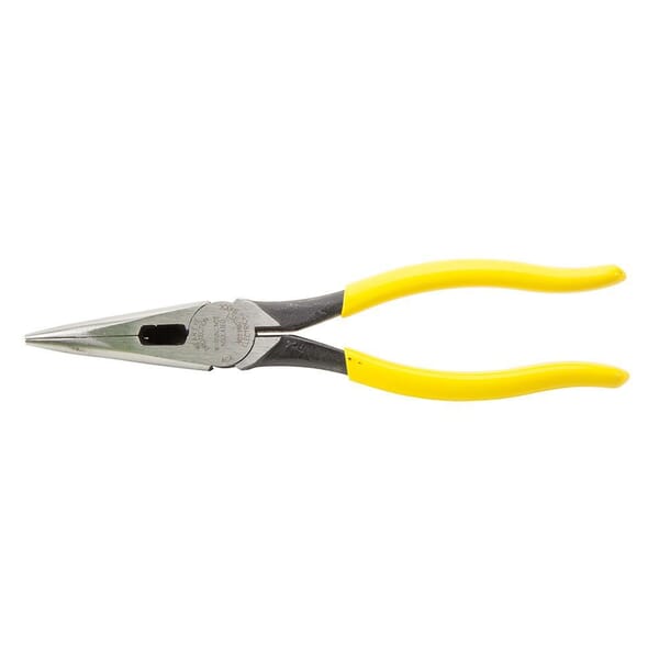 Klein D203-8 Heavy Duty Long Nose Plier, Tool Steel Jaw, 2.313 in L x 1 in W Jaw, 8.438 in OAL