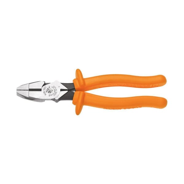 Klein D213-9NE-INS New England Nose Cutting Plier, 1-3/8 in Nominal, 1.594 in L x 1.313 in W x 5/8 in THK Jaw Steel Jaw Knurled Jaw, 9.68 in OAL, ASTM Specified