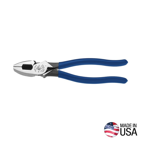 Klein D213-9NETP Linemans Plier, 1-19/32 in L x 1-1/4 in W x 5/8 in THK Jaw Tool Steel Jaw, Crosshatch Knurled Jaw Surface, 9.33 in OAL
