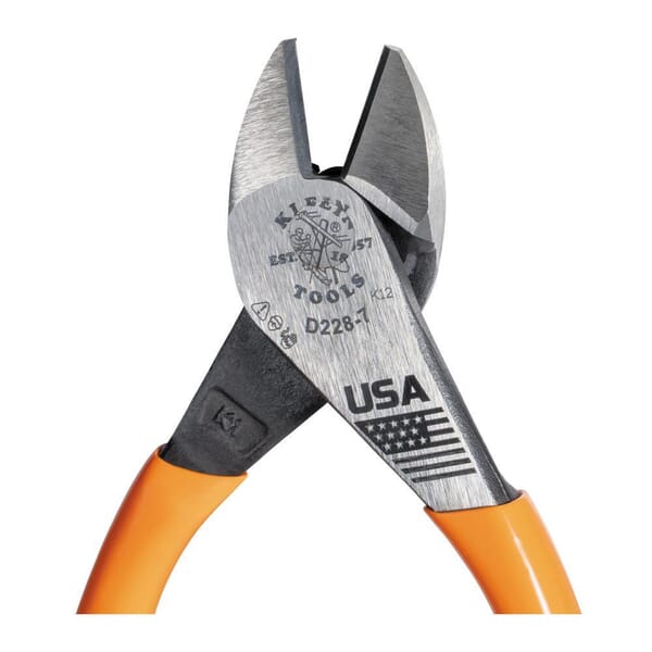 Klein D228-7 Hot-Riveted Cutting Plier, 0.813 in L x 1.188 in W x 0.813 in THK Jaw Tool Steel Jaw Short Jaw, 7-1/8 in OAL