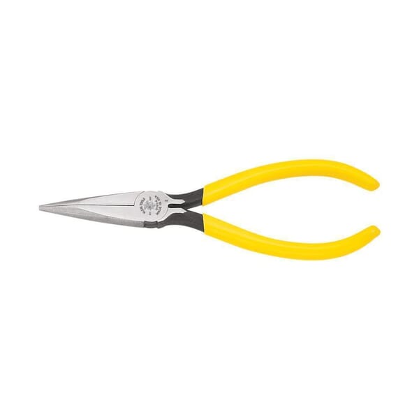 Klein D301-6 Standard Long Nose Plier, Knurled/Serrated Tool Steel Jaw, 1-7/8 in L x 0.688 in W Jaw, 6-5/8 in OAL, 3/32 in W Tip