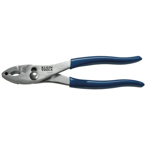 Klein D514-8 Slip Joint Plier, 1-3/8 in L x 1-1/4 in W x 7/16 in THK, 8.063 in OAL