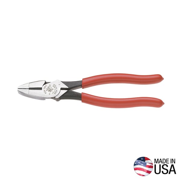 Klein HD213-9NE Heavy Duty New England Nose Linemans Plier, 1-19/32 in L x 1-1/4 in W X 5/8 in THK Jaw, Crosshatch Knurled Jaw Surface, 9.34 in OAL
