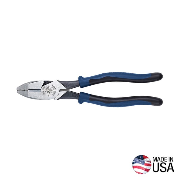 Klein Journeyman J213-9NE Adjustable High Leverage New England Nose Side Cutting Plier, 1.594 in L x 1.25 in W x 0.625 in THK Jaw Tool Steel Jaw, Flush Cut, 9.55 in OAL