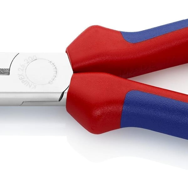Knipex 26 15 200 Snipe Nose Side Cutting Plier With Cutting Edge, Half Round/Long/Straight Vanadium Electric Steel Jaw, 73 mm L, 200 mm OAL, 3 mm W Tip