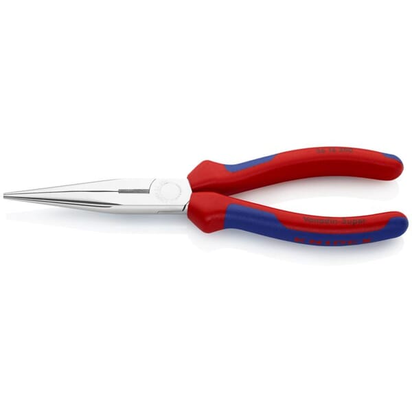 Knipex 26 15 200 Snipe Nose Side Cutting Plier With Cutting Edge, Half Round/Long/Straight Vanadium Electric Steel Jaw, 73 mm L, 200 mm OAL, 3 mm W Tip