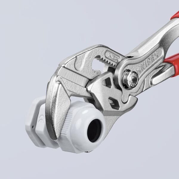 Knipex 86 03 150 SBA Pliers Wrench, 27 mm Nominal, Chrome Vanadium Electric Steel Parallel/Smooth Jaw, 150 mm OAL