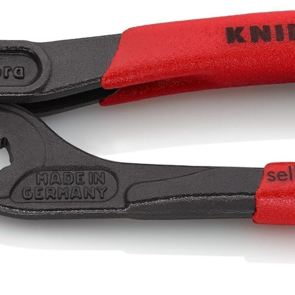 Knipex Cobra 87 01 180 Push Button Water Pump Plier, ASME B107.23-2004, 1-1/2 in Nominal, 3/4 in L x 7/8 in W Chrome Vanadium Steel V-Shape Jaw, 7-1/4 in OAL