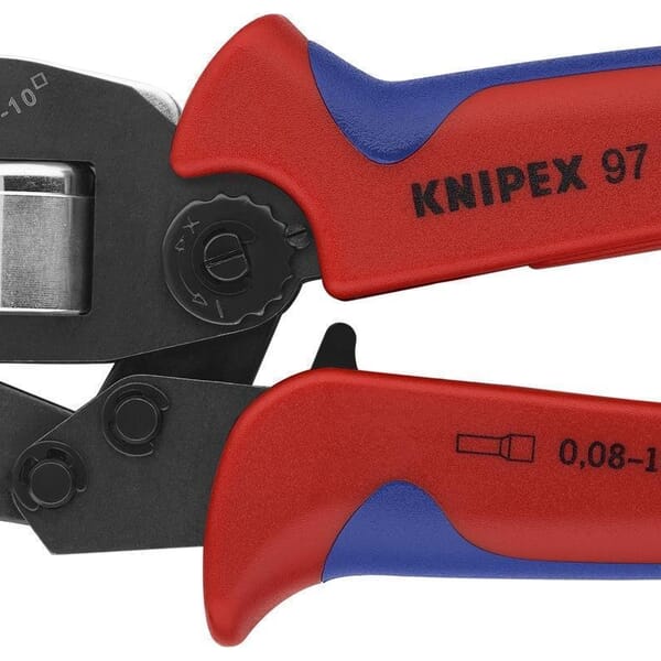 Knipex 97 53 09 1-Position Self-Adjusting Crimping Plier, 28 to 6 AWG Cable/Wire, 0.08 to 10 sq-mm Shearing