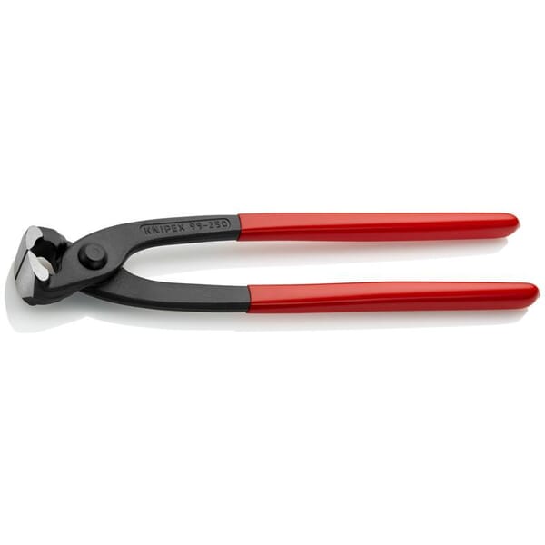 Knipex 99 01 250 Bevel Cut Concreters End Cutting Nipper, 3/32 in Dia Medium Hard, 1/16 in Dia Hard Wires Cutting, 10 in L, Plastic Coated Handle