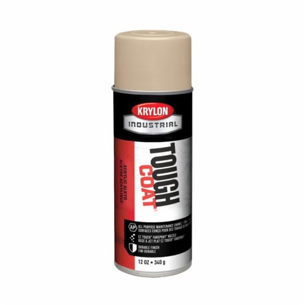 Krylon Tough Coat A01305 Acrylic Alkyd Enamel Paint, 16 oz Container, Liquid Form, Light Beige, 20 to 25 sq-ft Coverage
