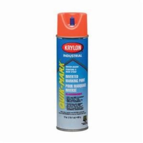Krylon Quik-Mark A03905004 Water Base Inverted Marking Paint, 20 oz Container, Liquid Form, APWA Orange, 332 Linear ft Coverage