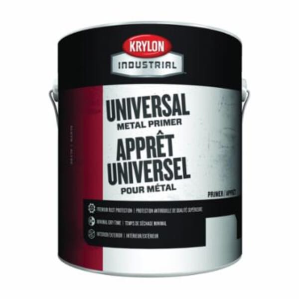 Krylon K000S4700-16 Universal Metal Primer, 1 gal Container, Liquid Form, White, 15 min Curing