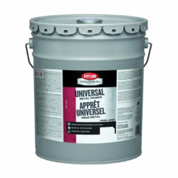 Krylon K000S4700-20 Universal Metal Primer, 5 gal Container, Liquid Form, White, 15 min Curing