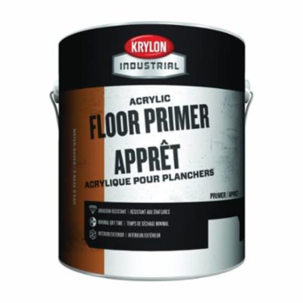 Krylon K000Z2800-16 Industrial Grade Acrylic Floor Coating, 1 gal Container, Liquid Form, White Primer, 7 days at 50/77/120 deg F Curing