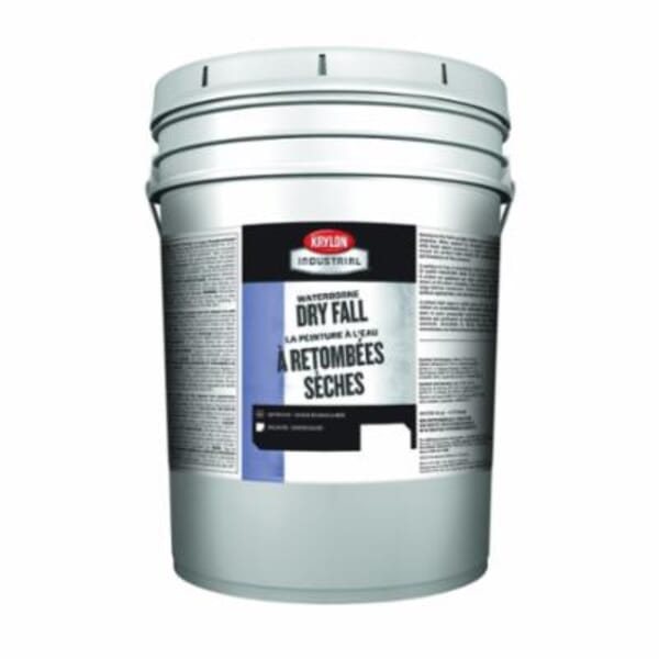 Krylon K000Z5900-20 K-Z5900 Industrial Grade Waterborne Dry Fall Paint, 5 gal Container, Liquid Form, White, 135 to 225 sq-ft/gal Coverage, 2 days at 55 deg F/4 hr at 77 deg F/3 hr at 110 deg F Curing