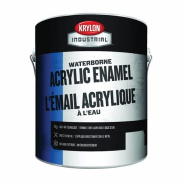 Krylon K000Z6671-16 K-Z6600 Industrial Grade Waterborne Acrylic Enamel, 1 gal Container, Liquid Form, White Base 1, 30 days Curing