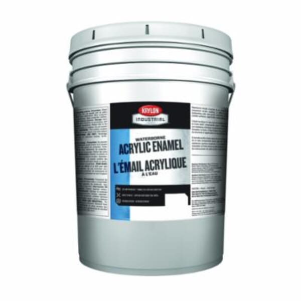Krylon K000Z6671-20 K-Z6600 Industrial Grade Waterborne Acrylic Enamel, 5 gal Container, Liquid Form, White Base 1, 30 days Curing