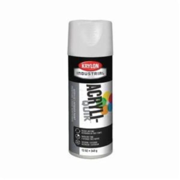 Krylon Acryli-Quik K01508A00 5-Ball Industrial Grade Spray Paint, 12 oz Container, Liquid Form, White, 15 to 20 sq-ft Coverage, 12 min at 77 deg F Curing