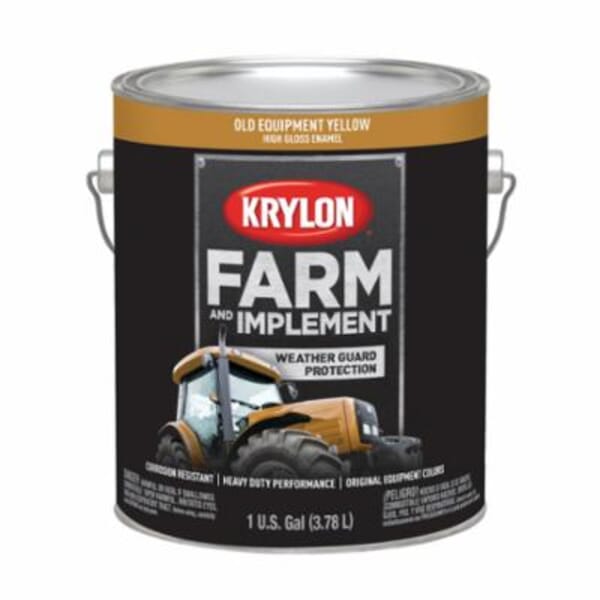 Krylon K01985000 Farm and Implement Paint, 1 gal Container, Liquid Form, Old Equipment Cat Yellow, 20 to 25 sq-ft Coverage