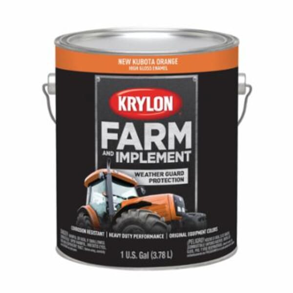Krylon K01986000 Farm and Implement Paint, 1 gal Container, Liquid Form, New Kubota Orange, 20 to 25 sq-ft Coverage