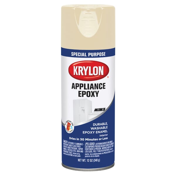 Krylon K03202 Solvent Based Appliance Epoxy Spray Paint, 16 oz Container, Liquid Form, Almond