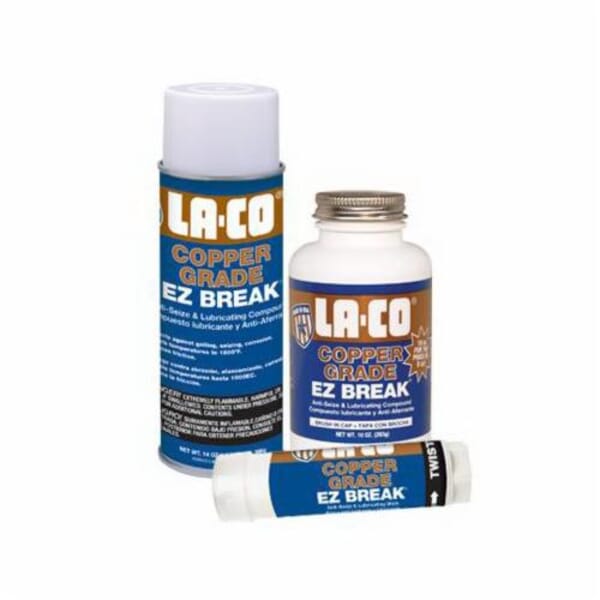 LA-CO 008907 EZ BREAK Anti-Seize Compound, 16 oz Brush-In Cap Bottle, Liquid Form, Copper/Silver/Gray, 1.3